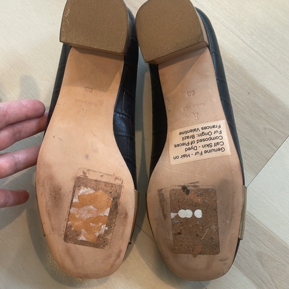 Frances Valentine  New York “Kit” Navy Blue Pink Calf Hair Textured Pumps Size 8 - Picture 7 of 8